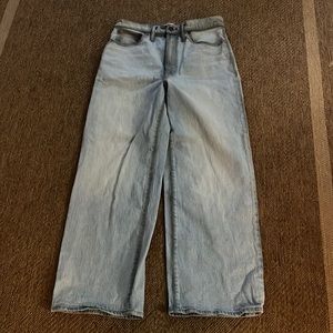 MADEWELL Perfect Vintage Wide-Leg Crop Jeans NEW Distressed Aged ND537 Size 28